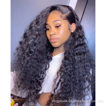 MegaLook 180% Density Unprocessed Original Real Human Long Hair Wig,13*6 transparent HD Lace Frontal Wig